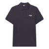 Polohemd mit Kurzarm und gesticktem Logo, blau