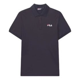 Polohemd mit Kurzarm und gesticktem Logo, blau