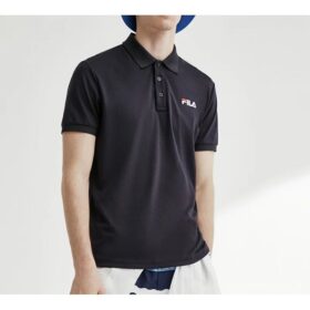 Polohemd mit Kurzarm und gesticktem Logo, blau