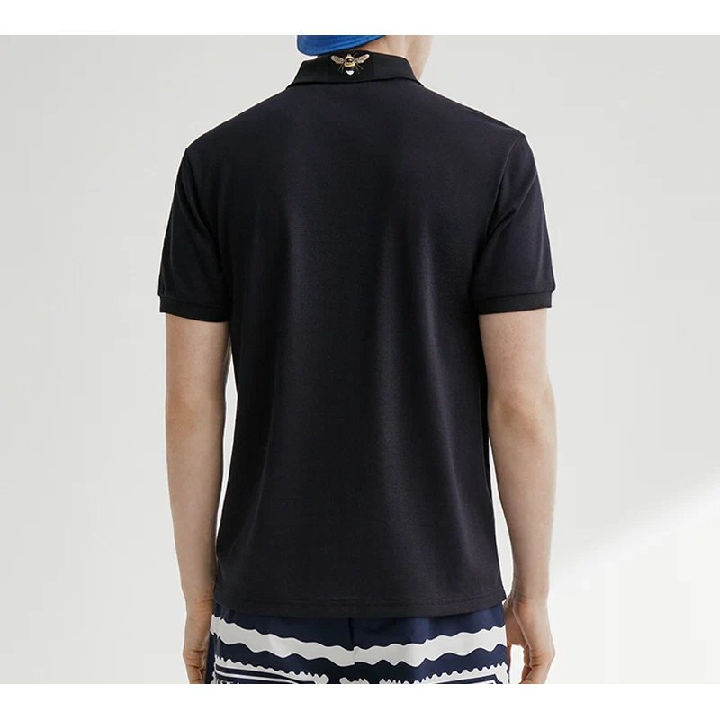 Polohemd mit Kurzarm und gesticktem Logo, blau