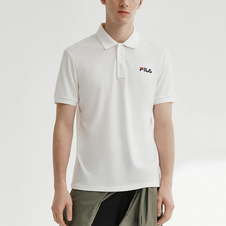 Polohemd mit kurzen Ärmeln und gesticktem „Logo Bee“-Motiv, weiß