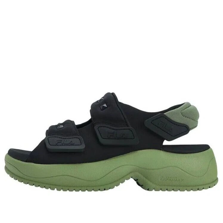 Puff-Sandalen „Schwarz Grün“