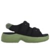 Puff-Sandalen „Schwarz Grün“