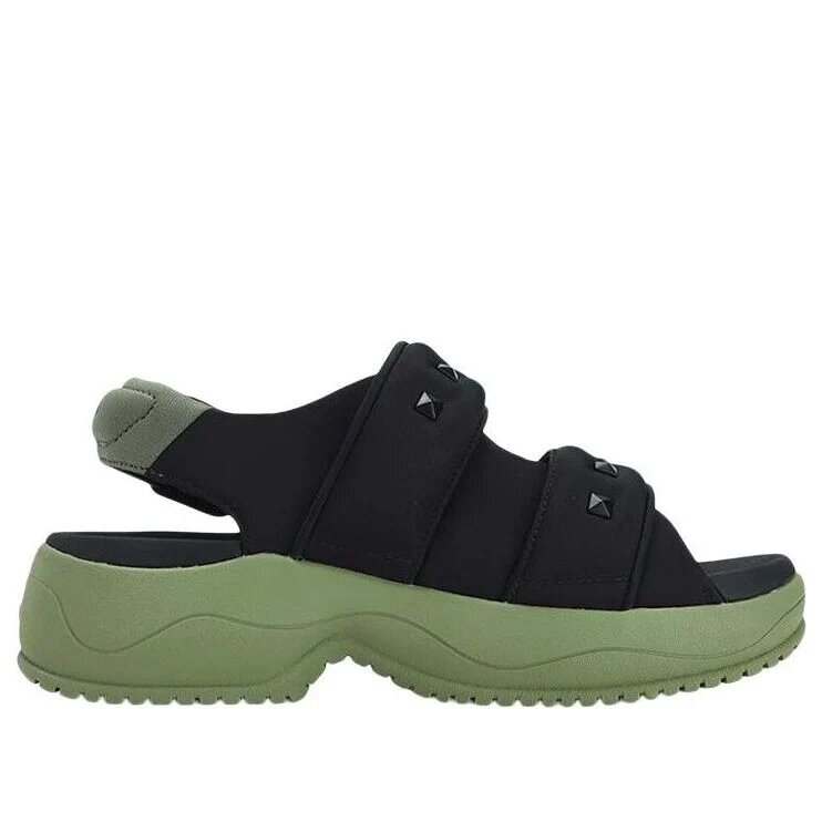 Puff-Sandalen „Schwarz Grün“