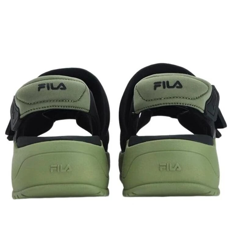 Puff-Sandalen „Schwarz Grün“