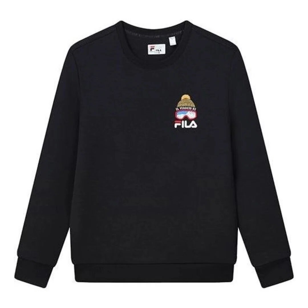 Pullover mit kleinem Logo „Schwarz“