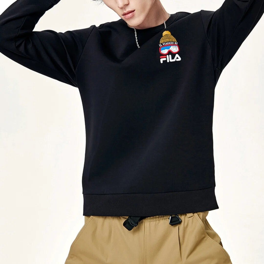 Pullover mit kleinem Logo „Schwarz“