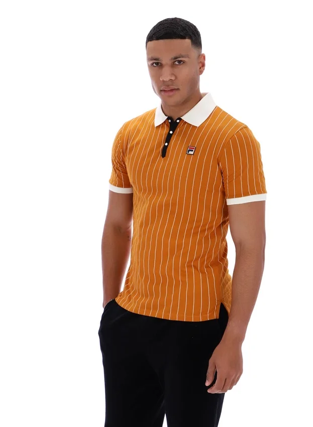 Pumpkin Spice BB1 Classic Vintage gestreiftes Polohemd