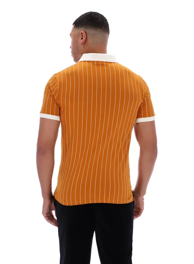 Pumpkin Spice BB1 Classic Vintage gestreiftes Polohemd