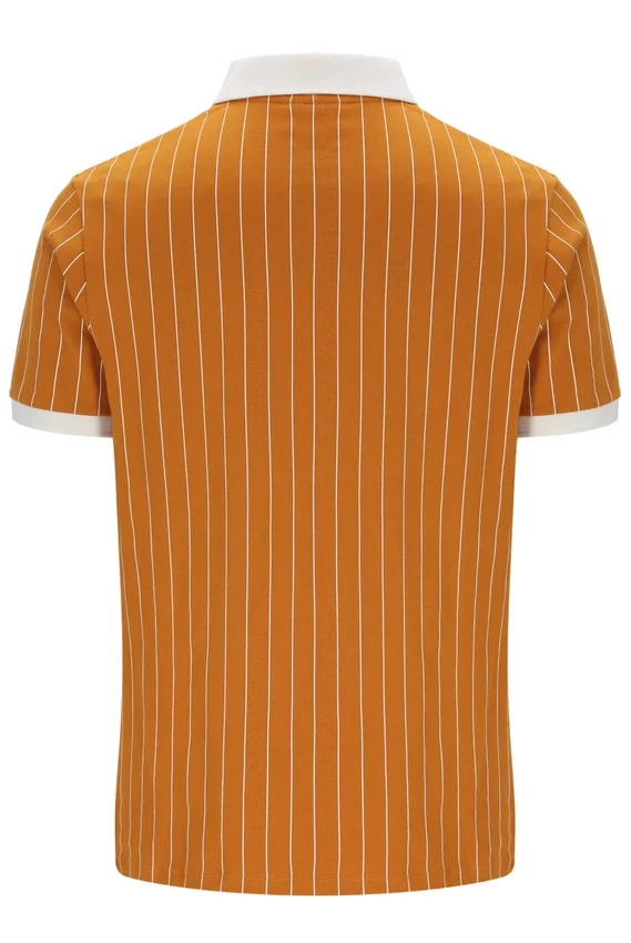 Pumpkin Spice BB1 Classic Vintage gestreiftes Polohemd