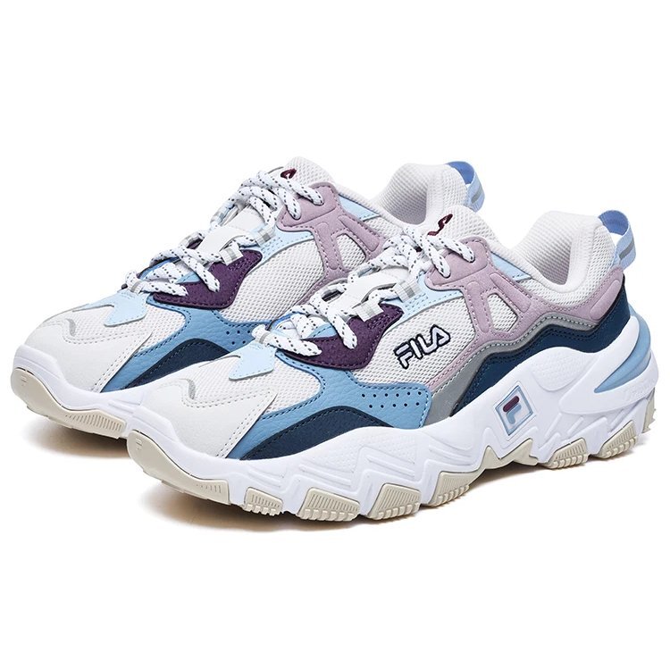 Ray Tracer 2 Retro-Schuhe „Weiß Blau Rosa“