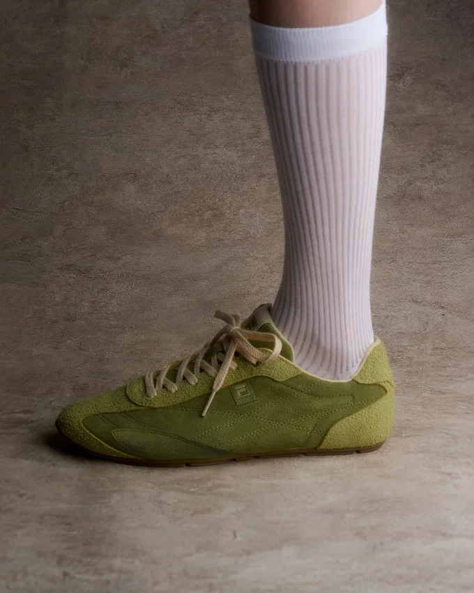 Ritmo-Sneaker für Damen aus grünem Wildleder