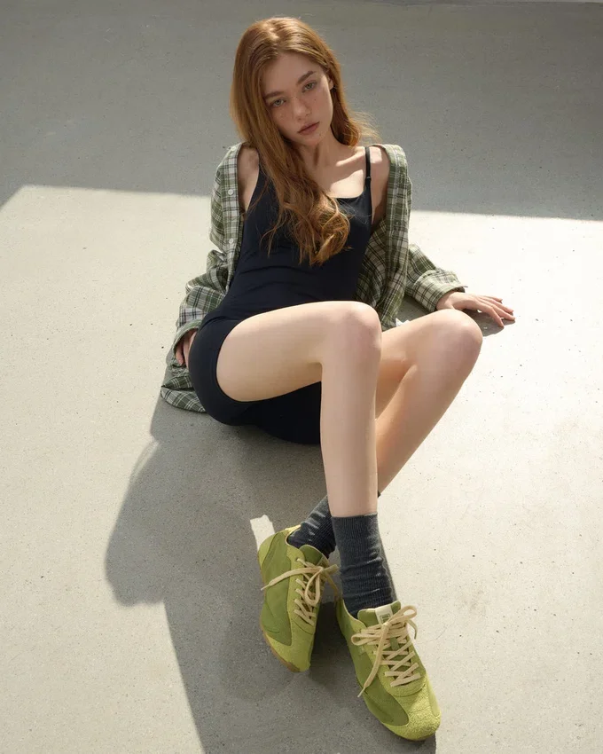 Ritmo-Sneaker für Damen aus grünem Wildleder