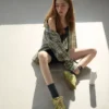 Ritmo-Sneaker für Damen aus grünem Wildleder