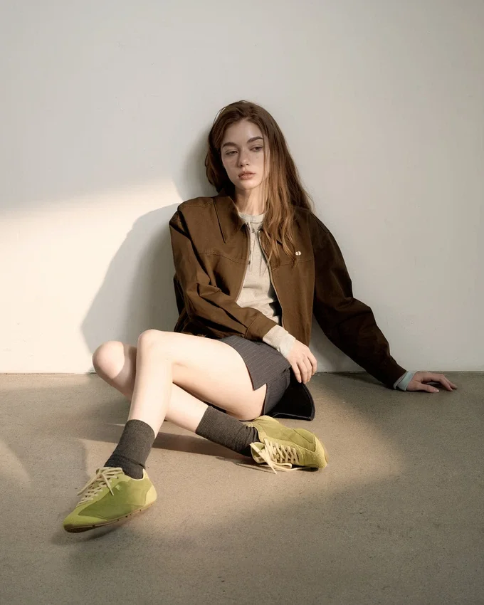 Ritmo-Sneaker für Damen aus grünem Wildleder