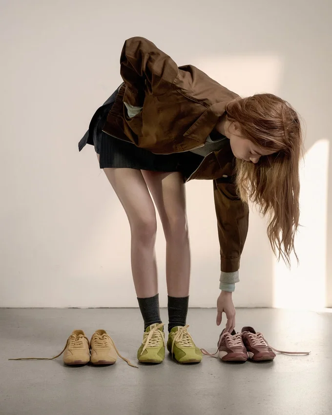 Ritmo-Sneaker für Damen aus grünem Wildleder