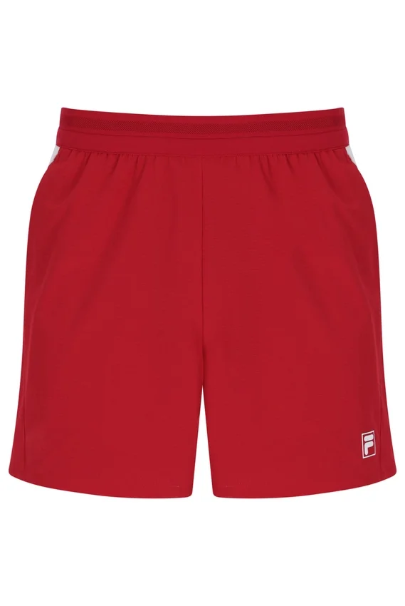 Rote 5"-Tennishorts für Herren mit Innenhose