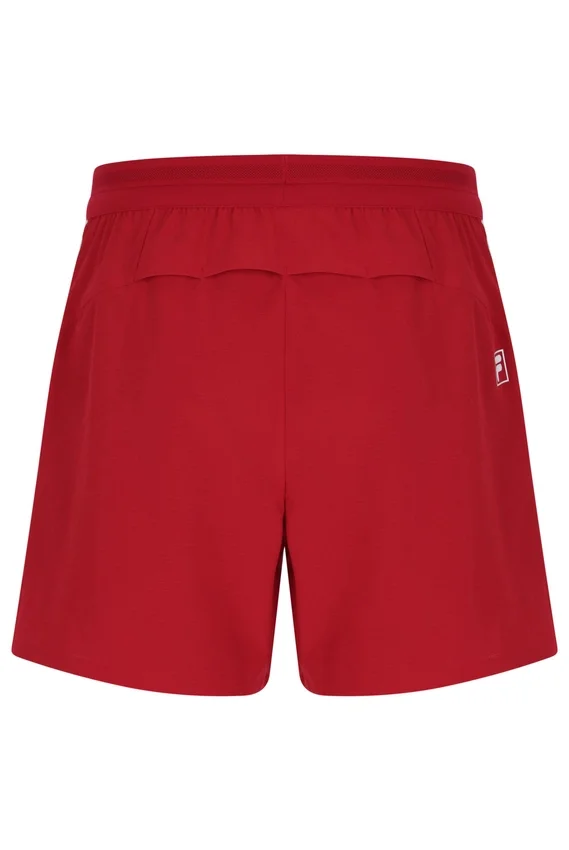 Rote 5"-Tennishorts für Herren mit Innenhose