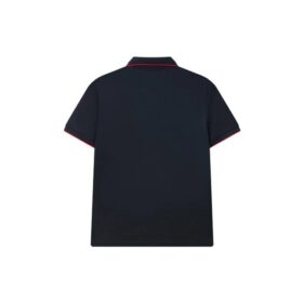 Rotes Colorblock-Logo, Shorts-Polo, Blau
