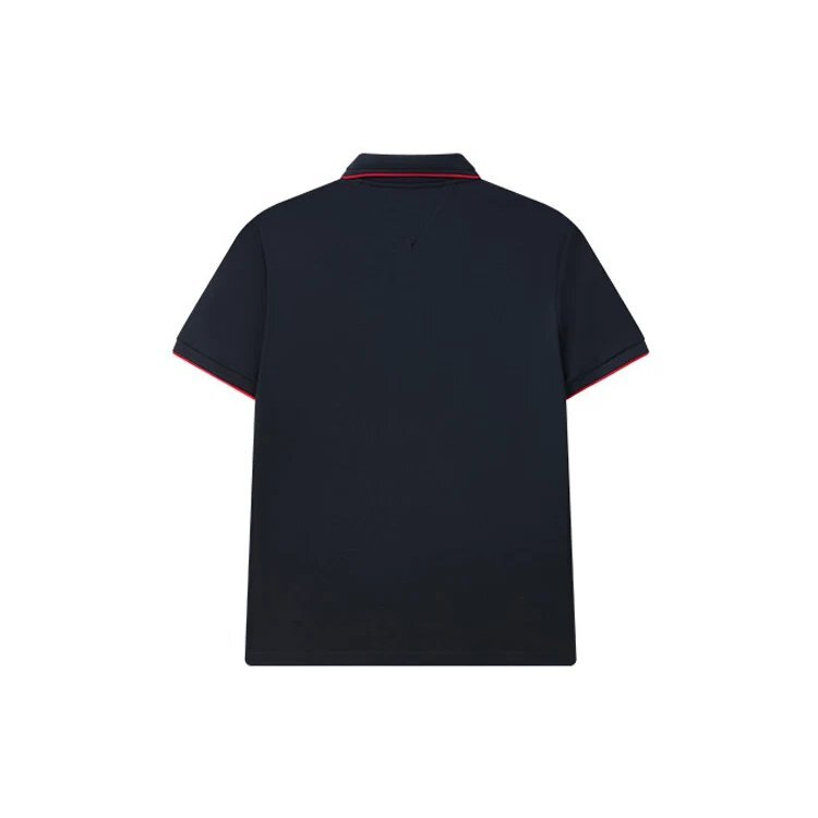 Rotes Colorblock-Logo, Shorts-Polo, Blau