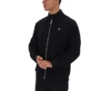 Schwarze Davey Trainingsjacke mit durchgehendem Reißverschluss