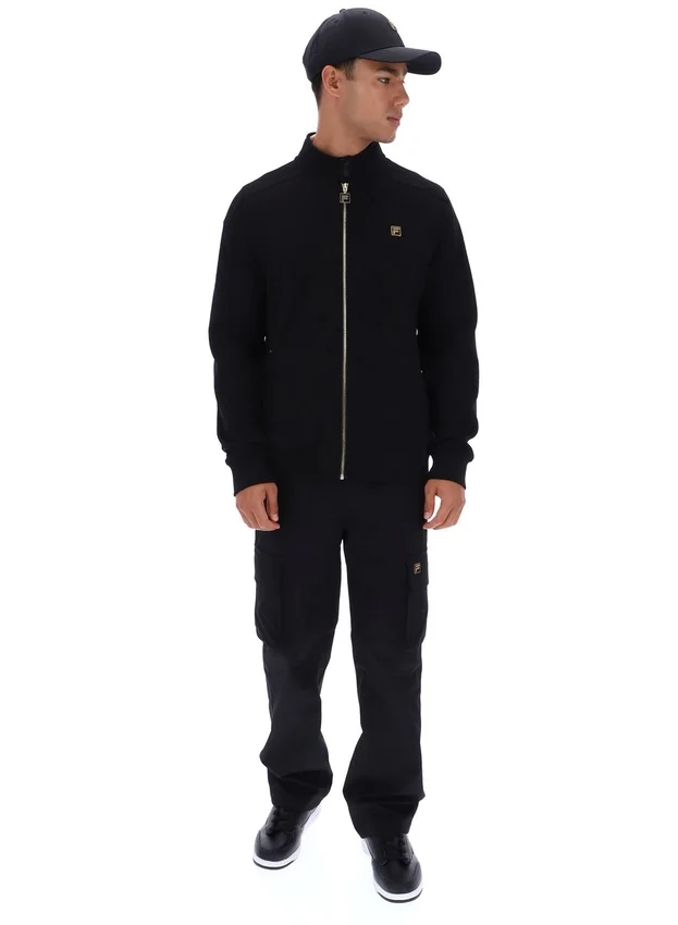 Schwarze Davey Trainingsjacke mit durchgehendem Reißverschluss