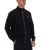 Schwarze Davey Trainingsjacke mit durchgehendem Reißverschluss