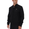 Schwarze „Dean“-Jacke aus Kunstwildleder mit durchgehendem Reißverschluss