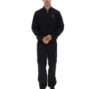 Schwarze „Dean“-Jacke aus Kunstwildleder mit durchgehendem Reißverschluss