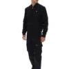 Schwarze „Dean“-Jacke aus Kunstwildleder mit durchgehendem Reißverschluss
