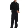 Schwarze „Dean“-Jacke aus Kunstwildleder mit durchgehendem Reißverschluss