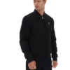 Schwarze „Dean“-Jacke aus Kunstwildleder mit durchgehendem Reißverschluss