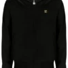 Schwarze „Dean“-Jacke aus Kunstwildleder mit durchgehendem Reißverschluss