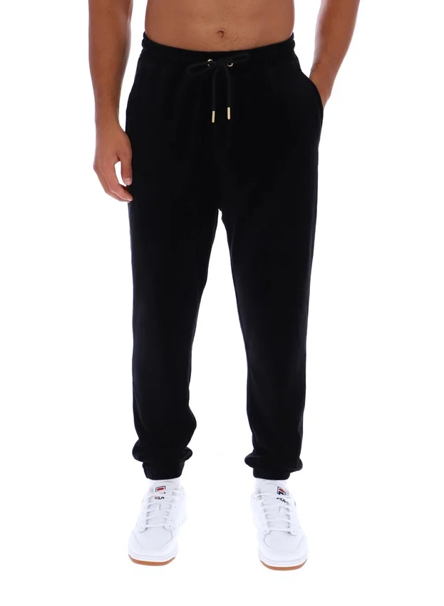 Schwarze Eddie-Velours-Jogginghose