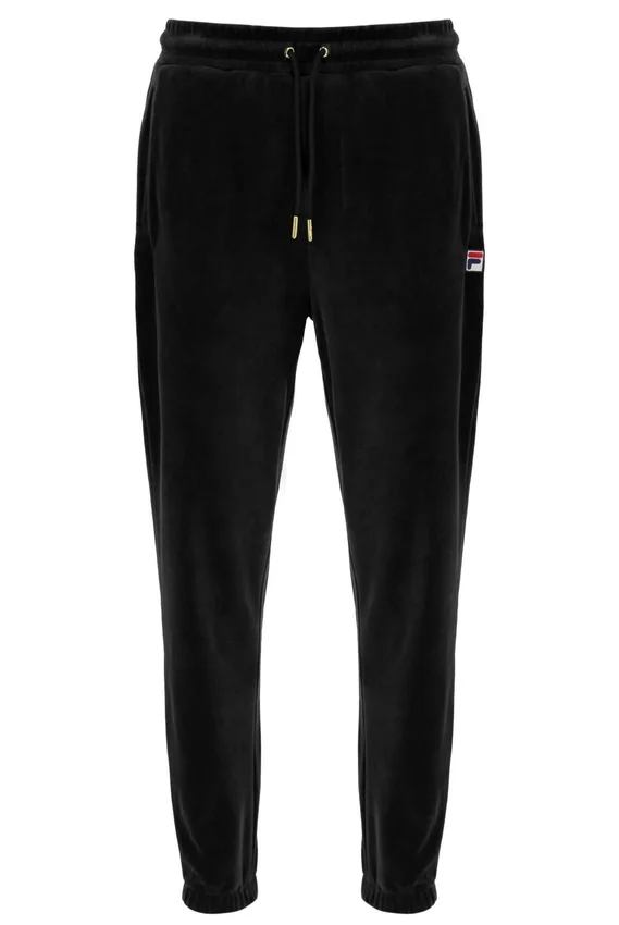 Schwarze Eddie-Velours-Jogginghose