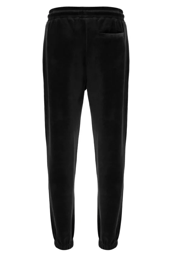 Schwarze Eddie-Velours-Jogginghose