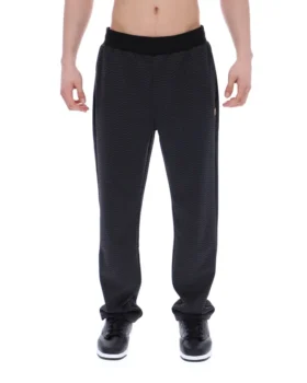 Schwarze Edward-Hose mit Fischgrätenmuster