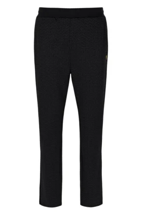 Schwarze Edward-Hose mit Fischgrätenmuster