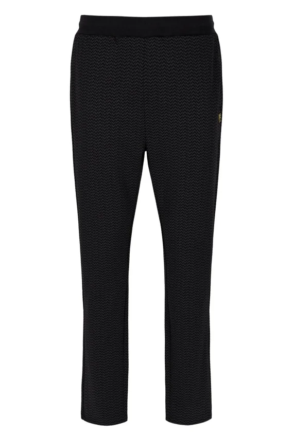 Schwarze Edward-Hose mit Fischgrätenmuster