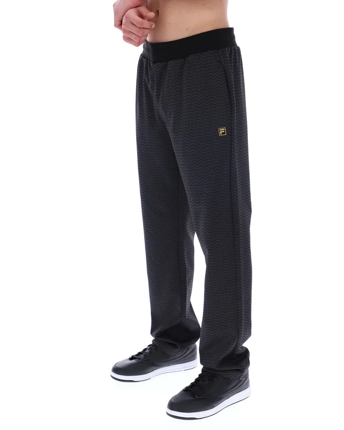 Schwarze Edward-Hose mit Fischgrätenmuster