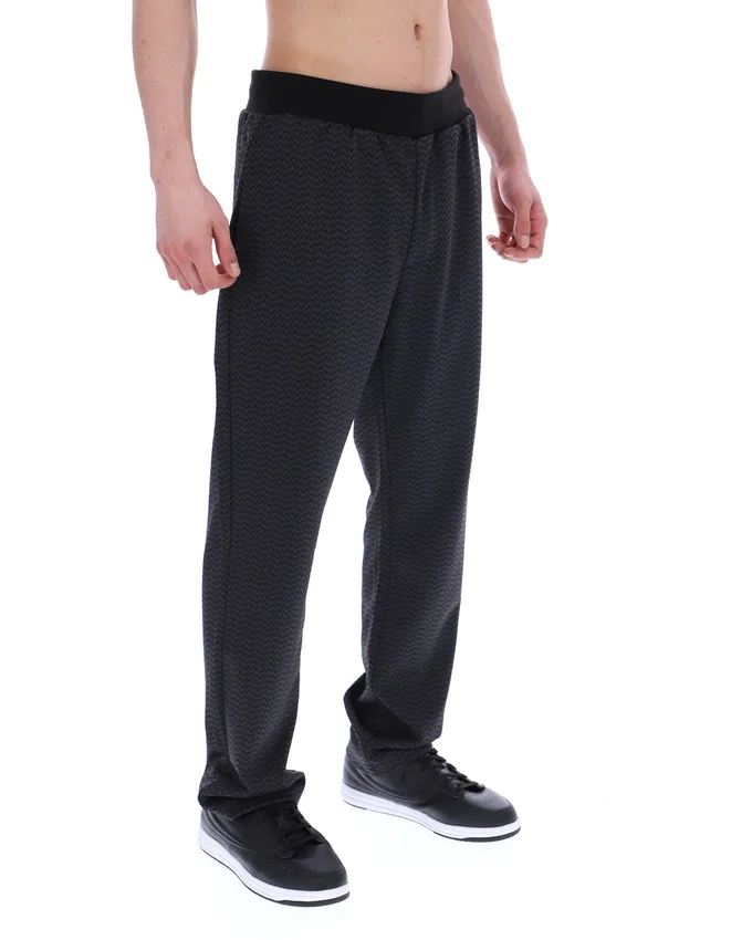 Schwarze Edward-Hose mit Fischgrätenmuster