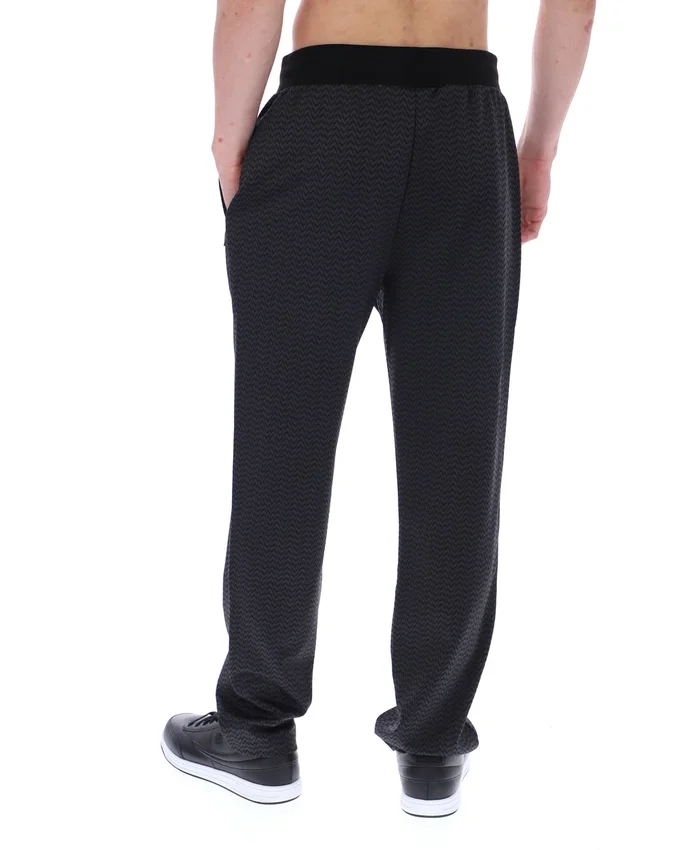 Schwarze Edward-Hose mit Fischgrätenmuster