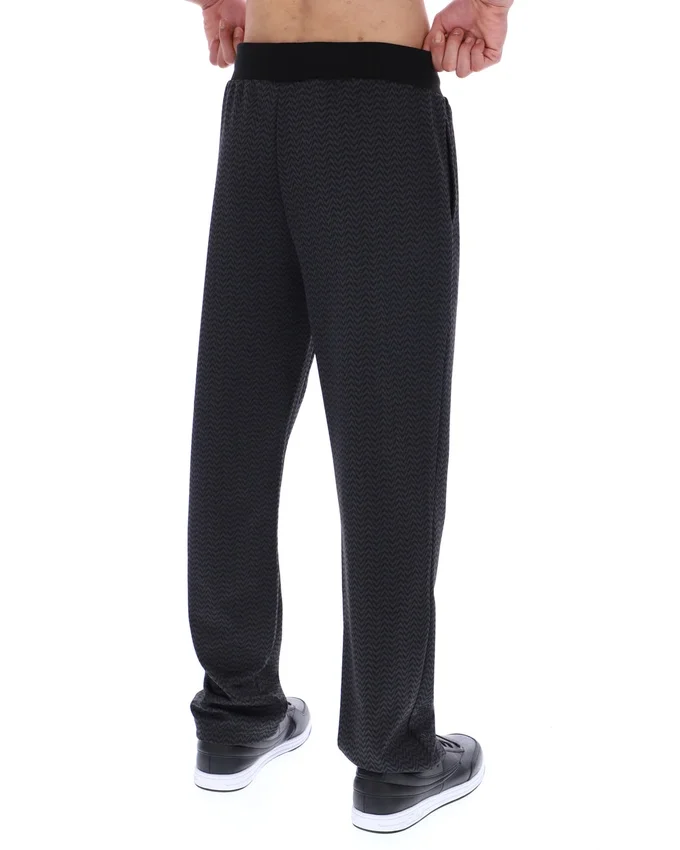 Schwarze Edward-Hose mit Fischgrätenmuster