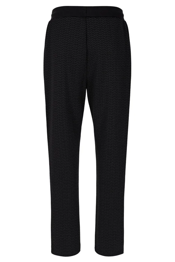Schwarze Edward-Hose mit Fischgrätenmuster