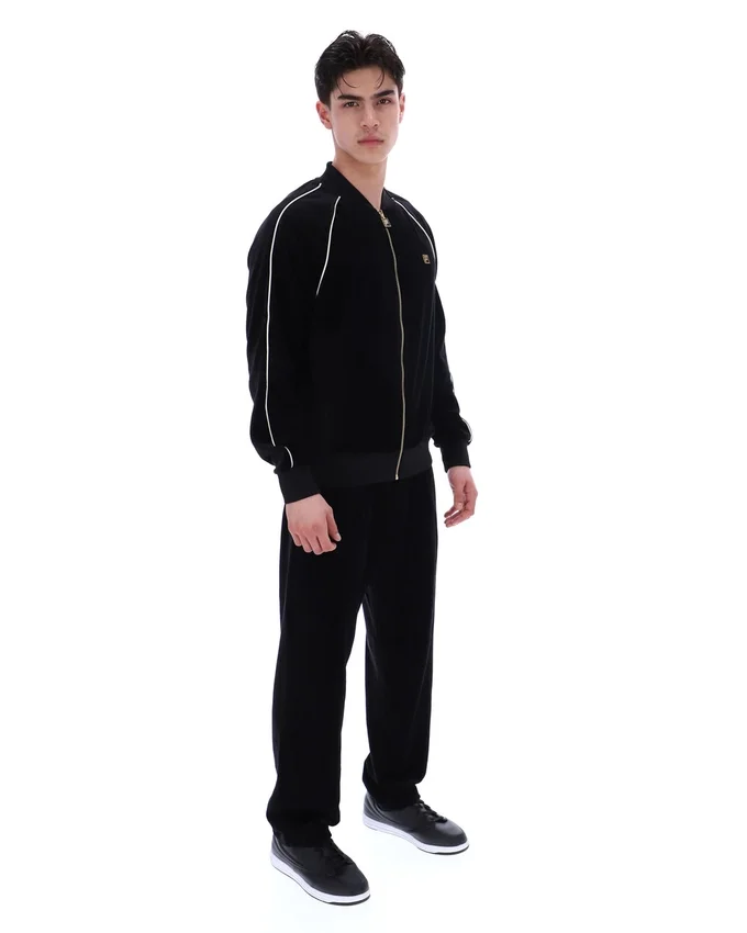 Schwarze Fella-Veloursjacke