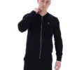 Schwarze Ferguson-Trainingsjacke mit offenem Strick und Pointelle-Einsätzen