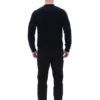 Schwarze Ferguson-Trainingsjacke mit offenem Strick und Pointelle-Einsätzen