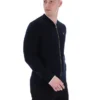 Schwarze Ferguson-Trainingsjacke mit offenem Strick und Pointelle-Einsätzen