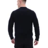 Schwarze Ferguson-Trainingsjacke mit offenem Strick und Pointelle-Einsätzen