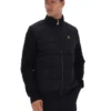 Schwarze, gefütterte Jerry-Jacke mit durchgehendem Reißverschluss